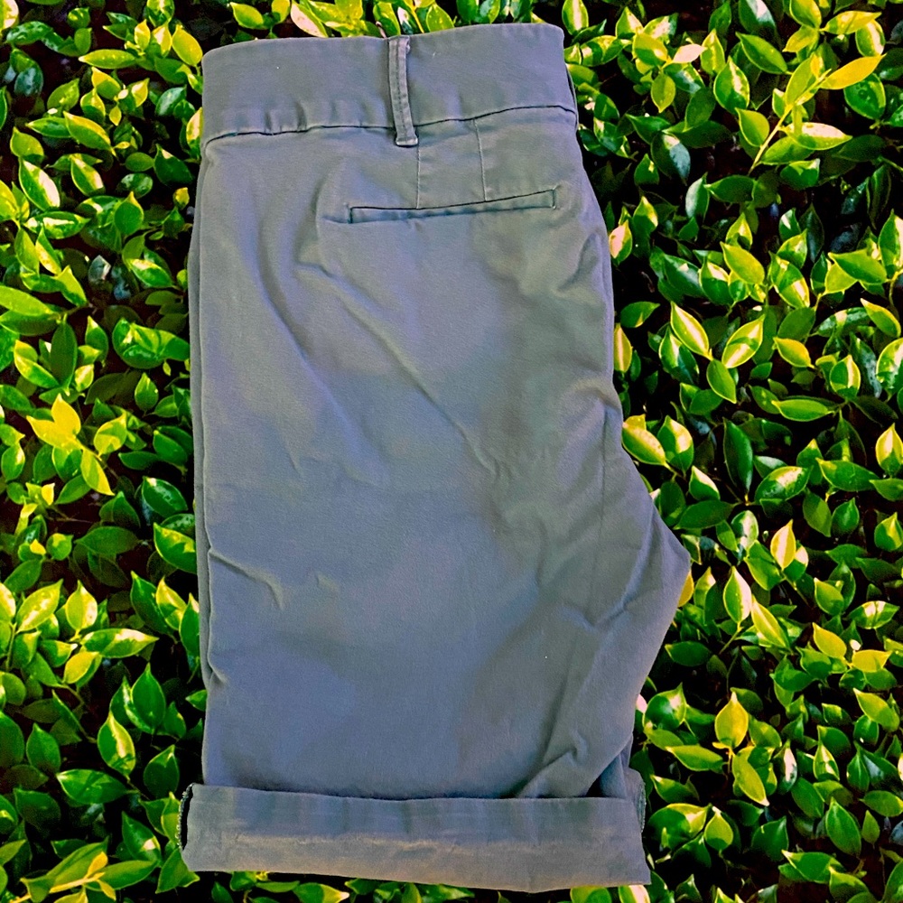 Loft Bermuda Roll Faded Teal Shorts 14